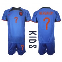 Nederland Steven Bergwijn #7 Fotballklær Bortedraktsett Barn VM 2022 Kortermet (+ korte bukser)